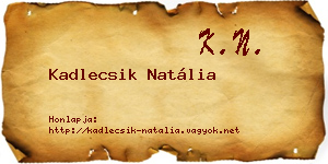 Kadlecsik Natália névjegykártya